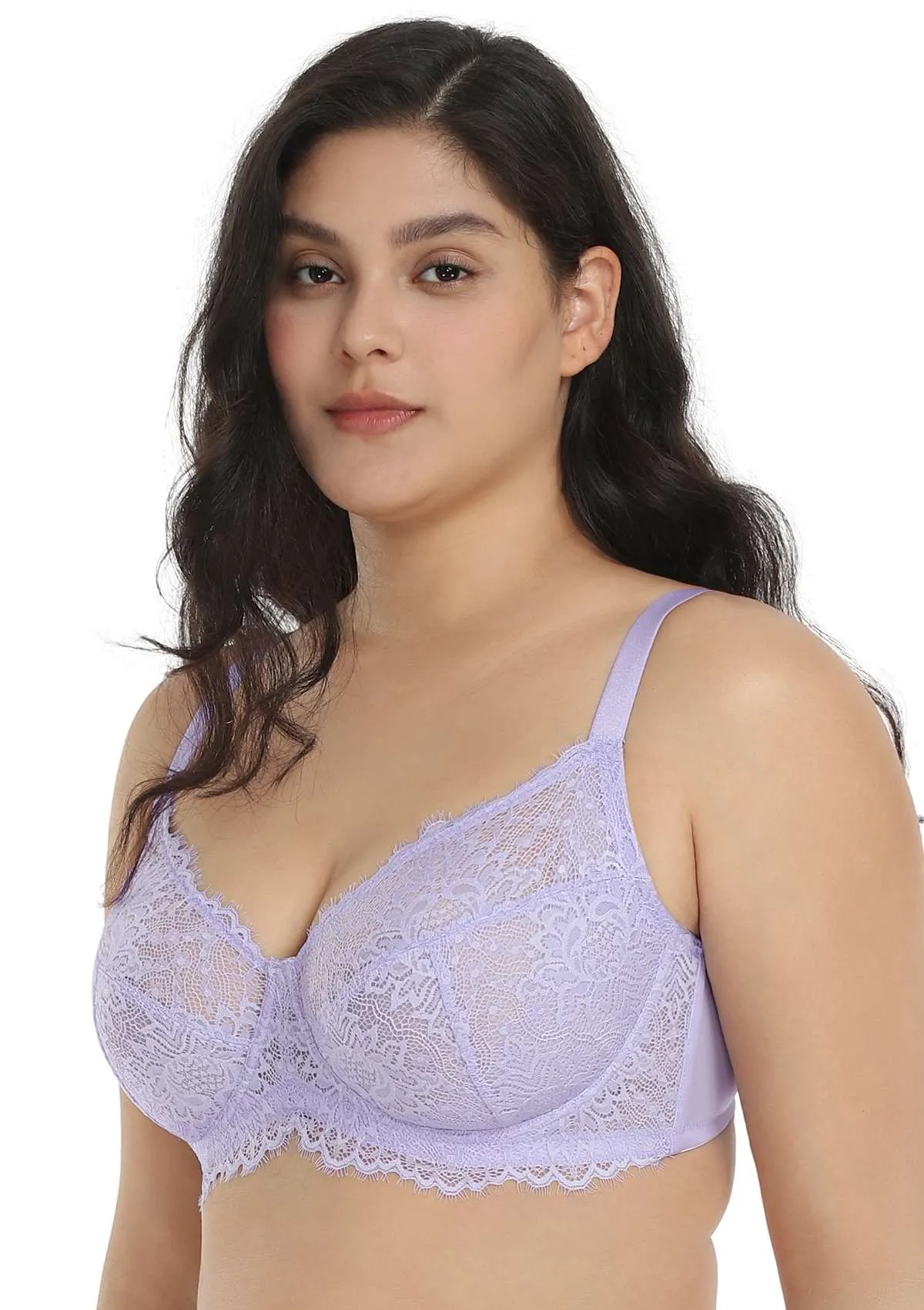 HSIA Sunflower Purple Underwire Lace Bra Set