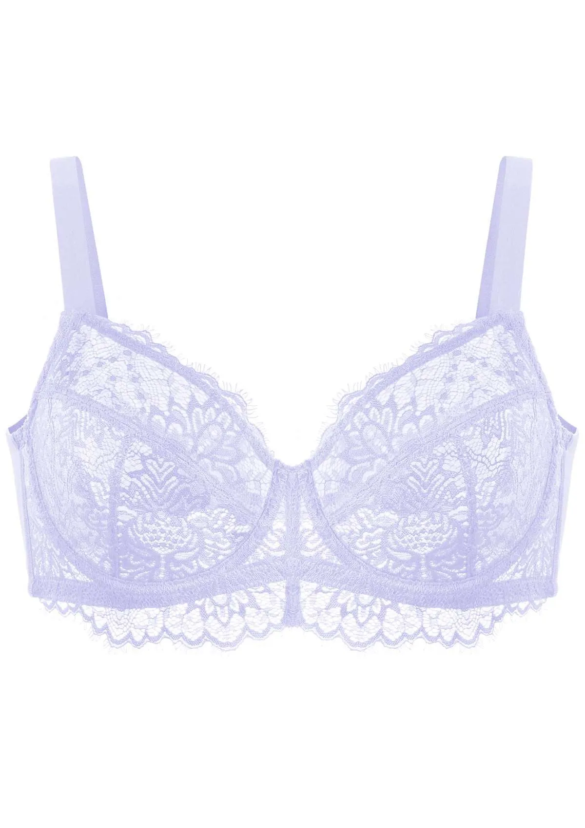 HSIA Sunflower Purple Underwire Lace Bra Set