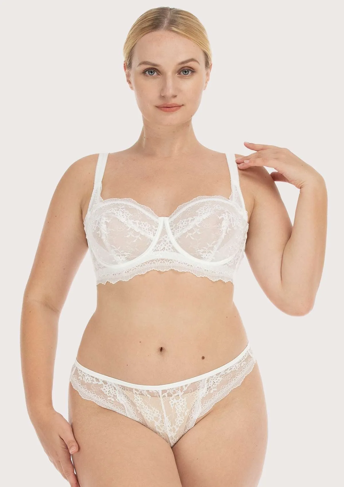 I Do Floral Lace Unlined Balconette Bra