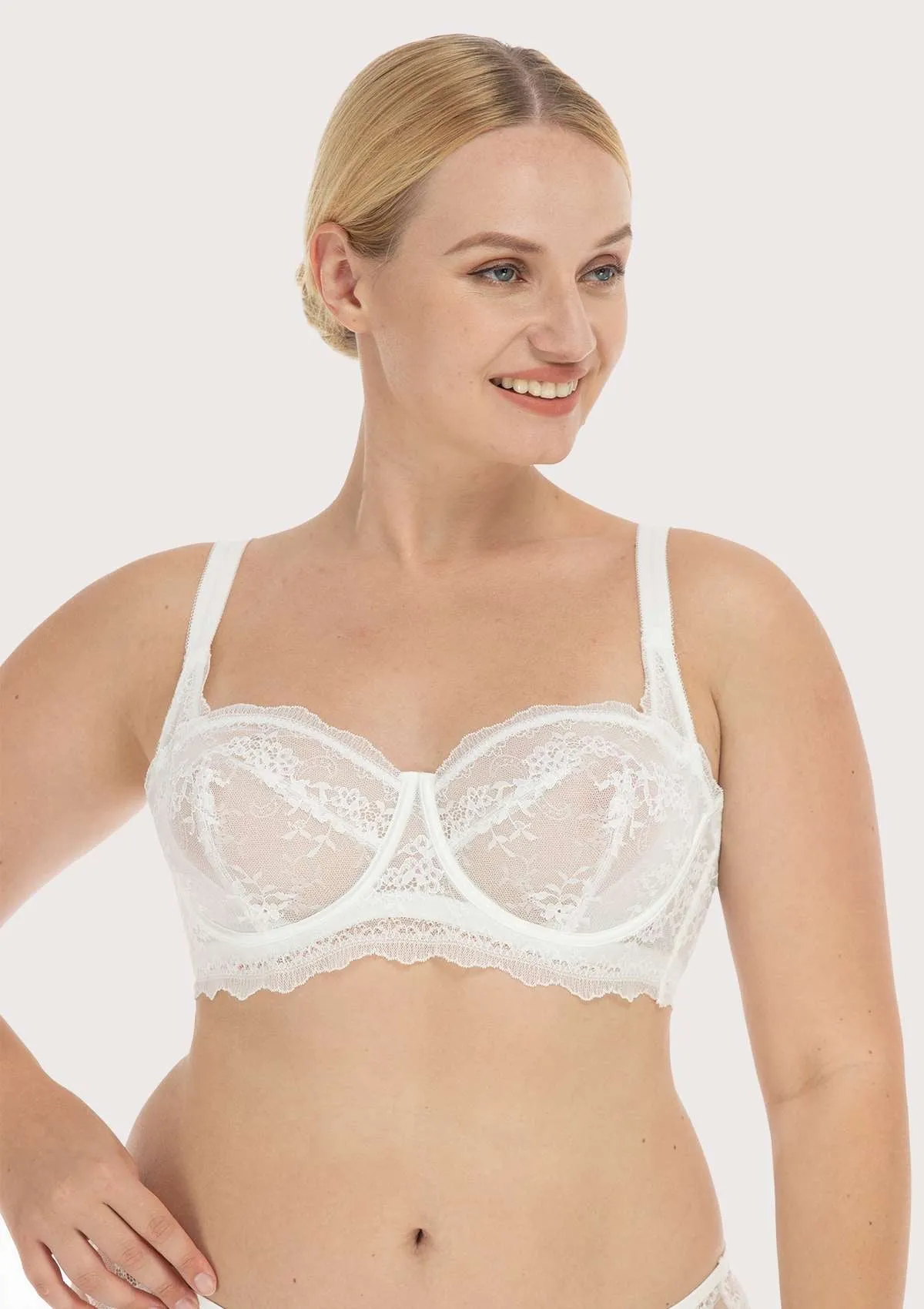 I Do Floral Lace Unlined Balconette Bra