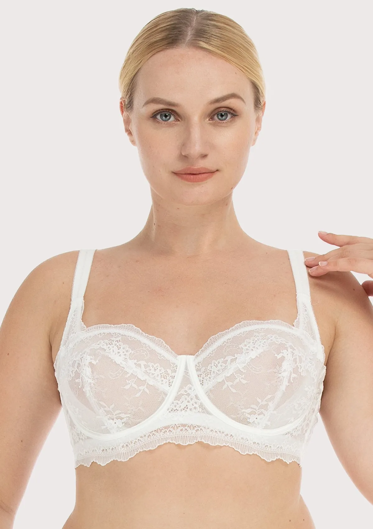 I Do Floral Lace Unlined Balconette Bra