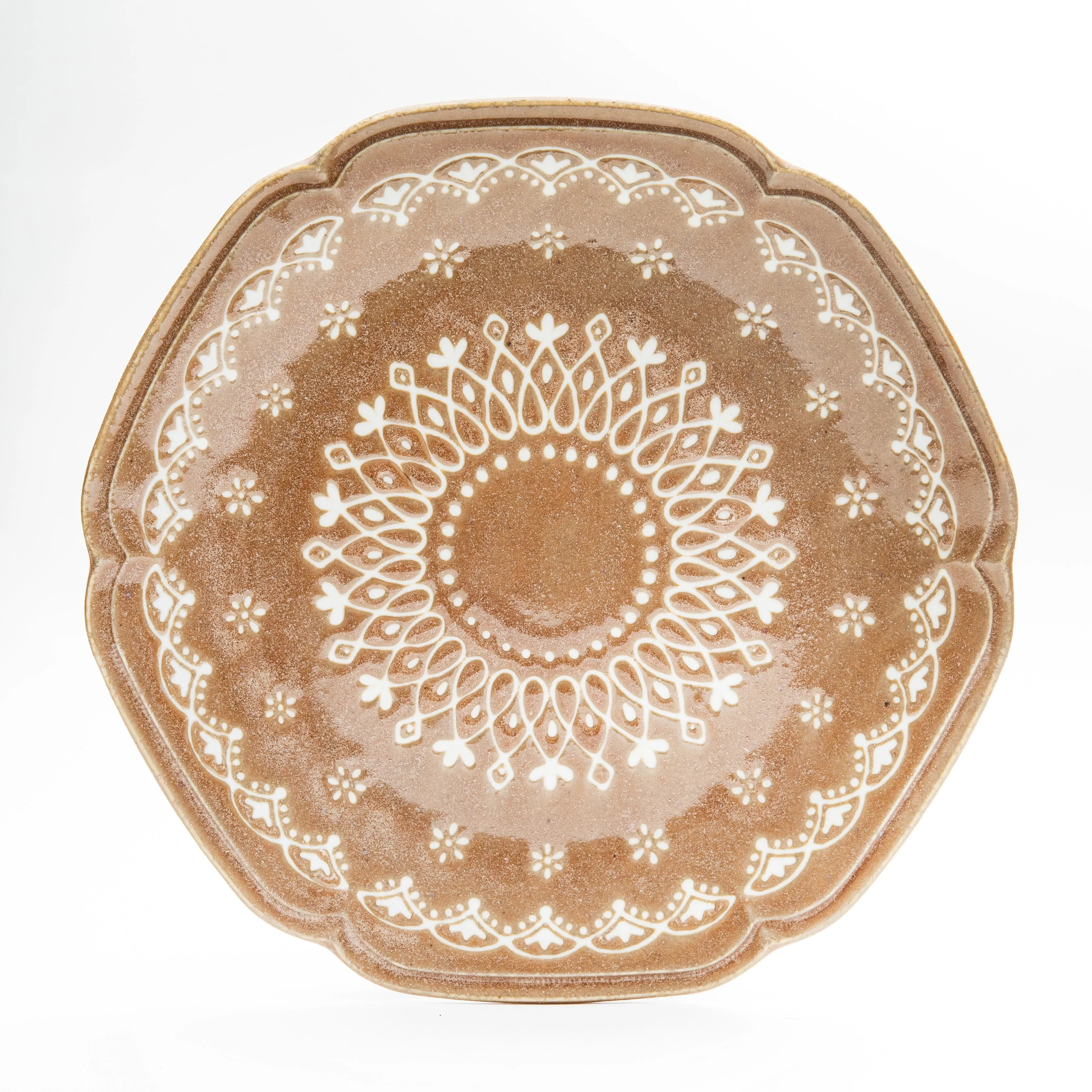 Japanese Porcealin Lace Scalloped Edge Plate (24x23.5x3cm)