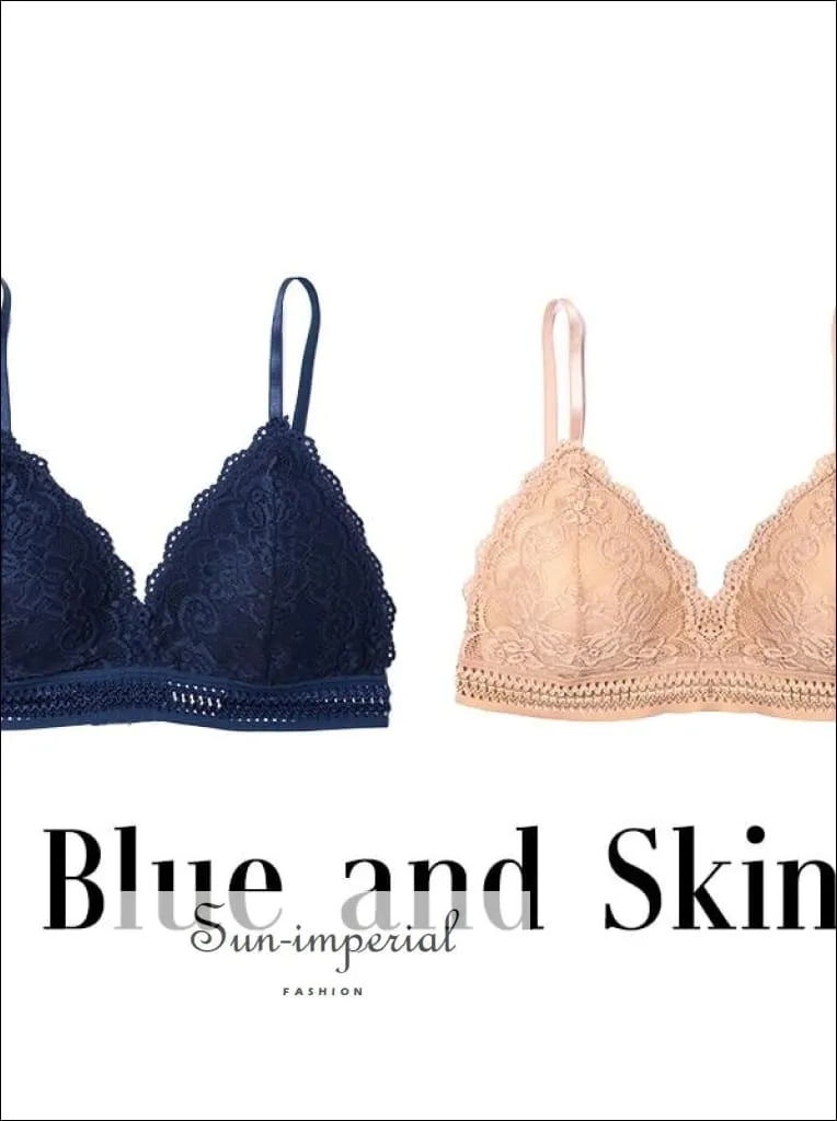 Lace French Style Bralette Seamless Deep V Lace Bra Wireless thin