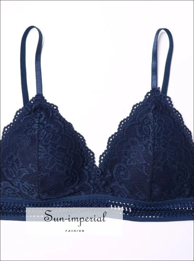 Lace French Style Bralette Seamless Deep V Lace Bra Wireless thin