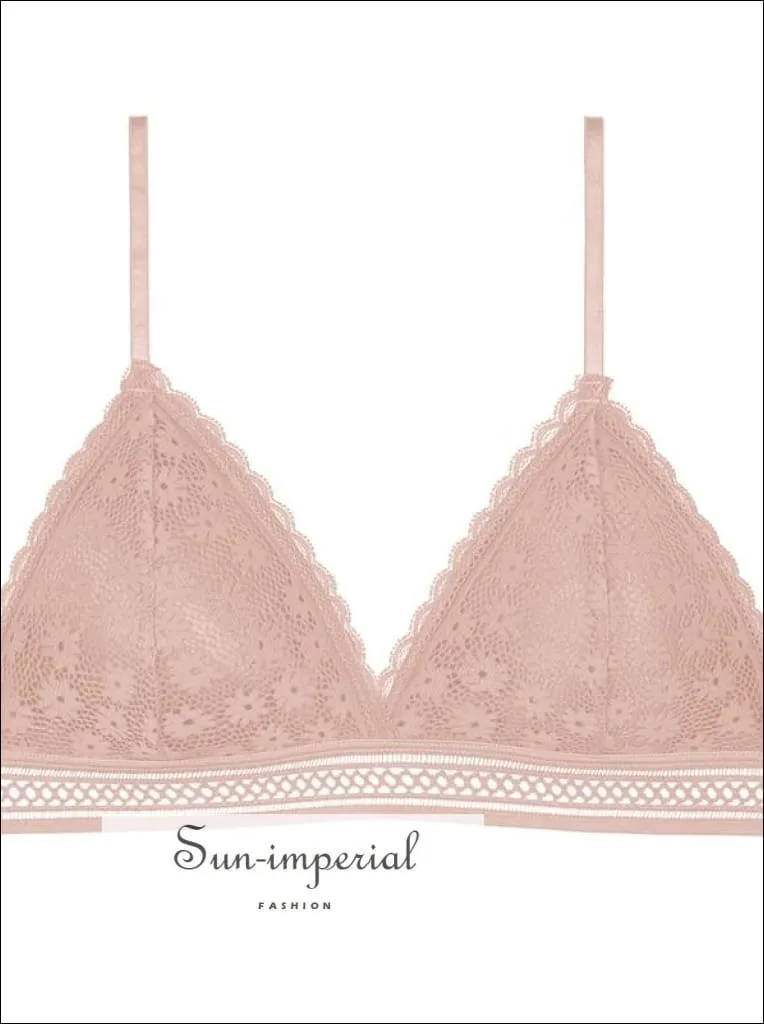 Lace French Style Bralette Seamless Deep V Lace Bra Wireless thin