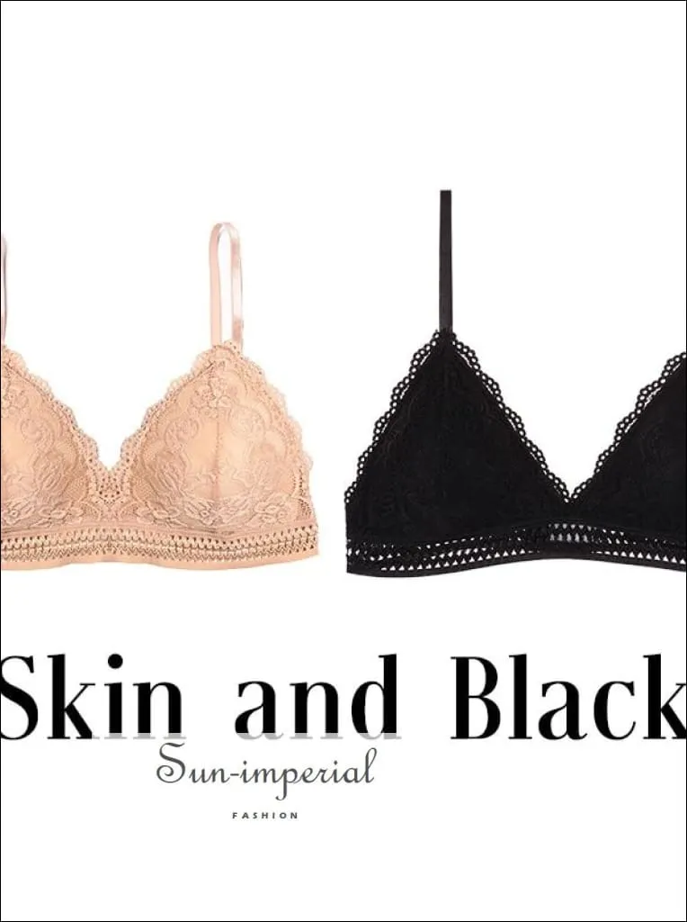 Lace French Style Bralette Seamless Deep V Lace Bra Wireless thin