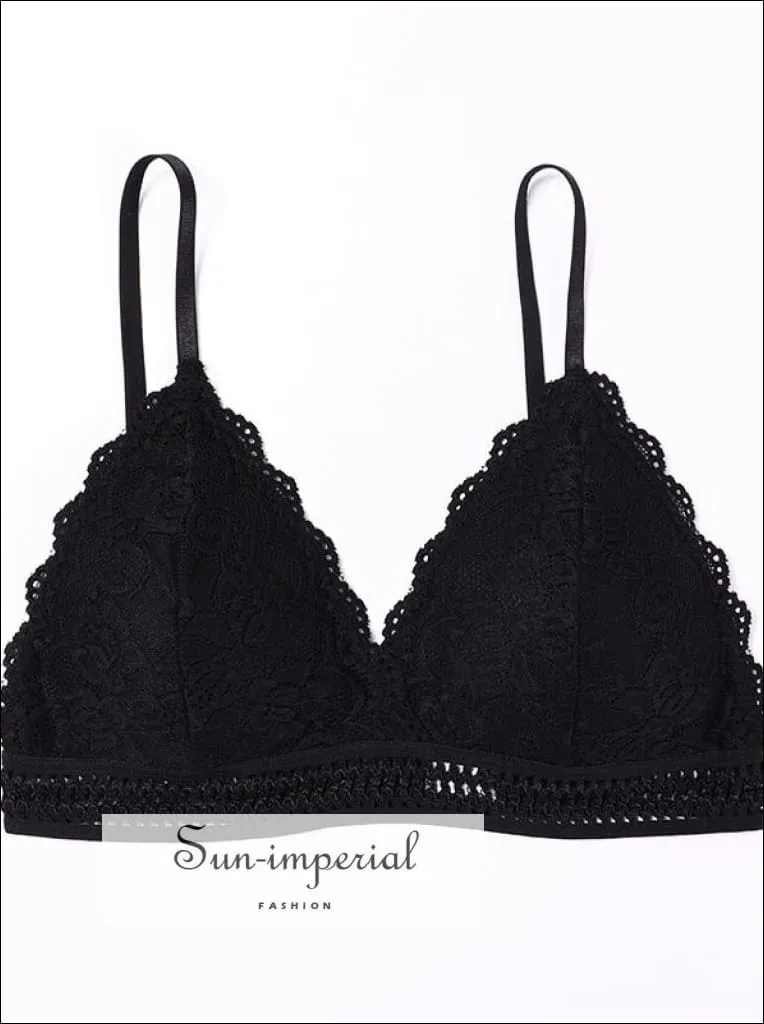 Lace French Style Bralette Seamless Deep V Lace Bra Wireless thin