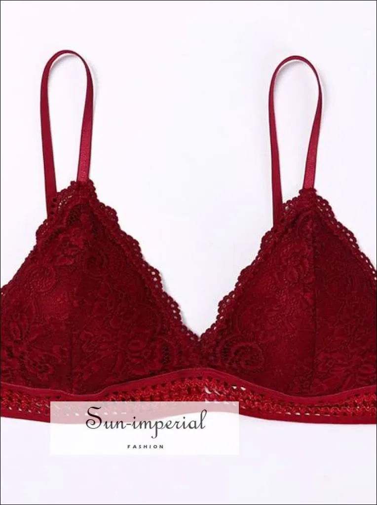 Lace French Style Bralette Seamless Deep V Lace Bra Wireless thin