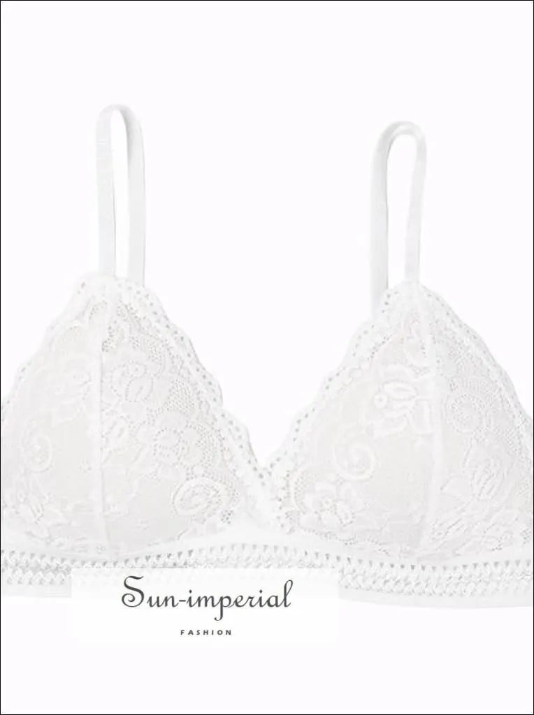 Lace French Style Bralette Seamless Deep V Lace Bra Wireless thin