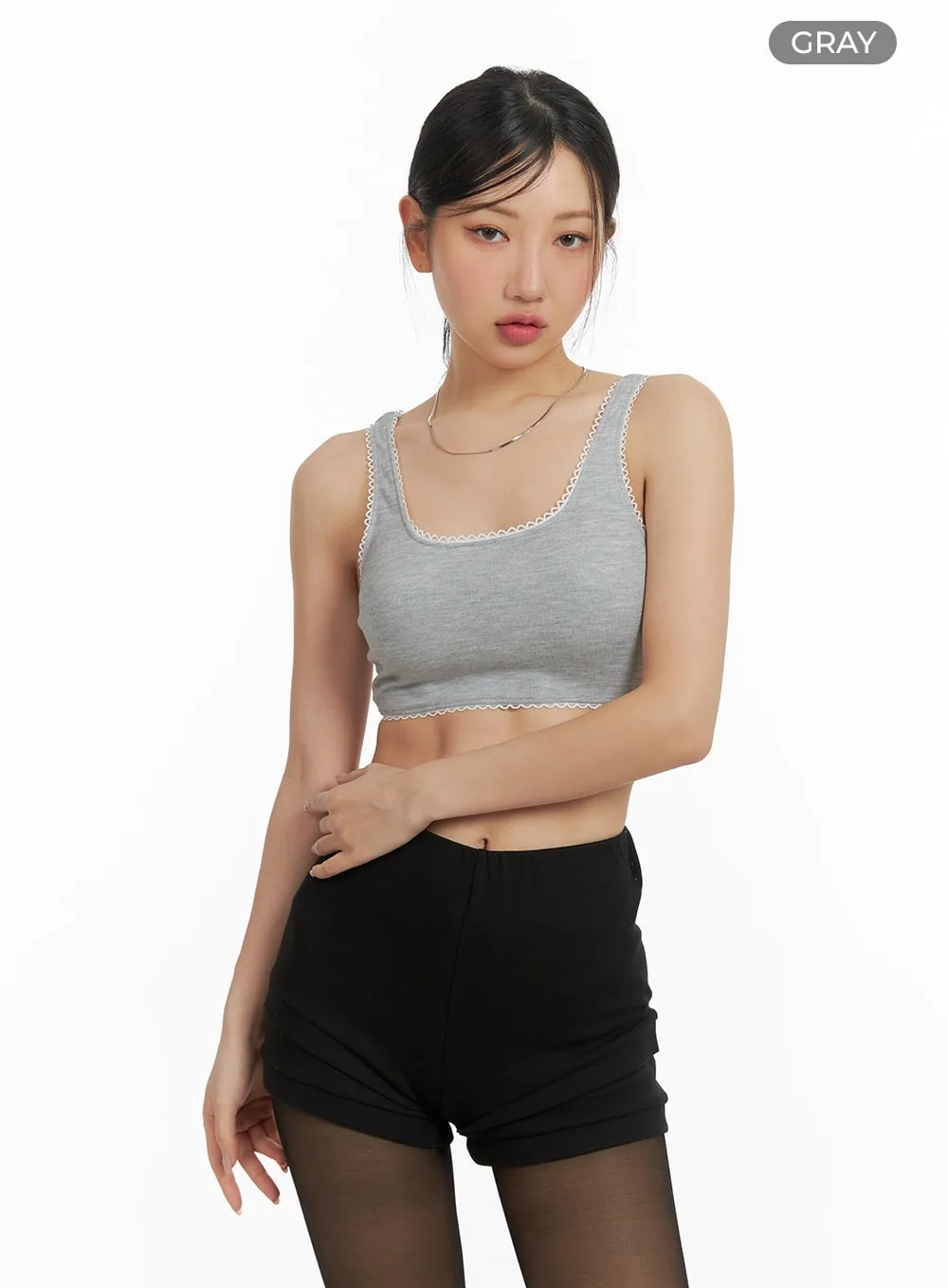 Lace Trim Comfy Sports Bra CM421