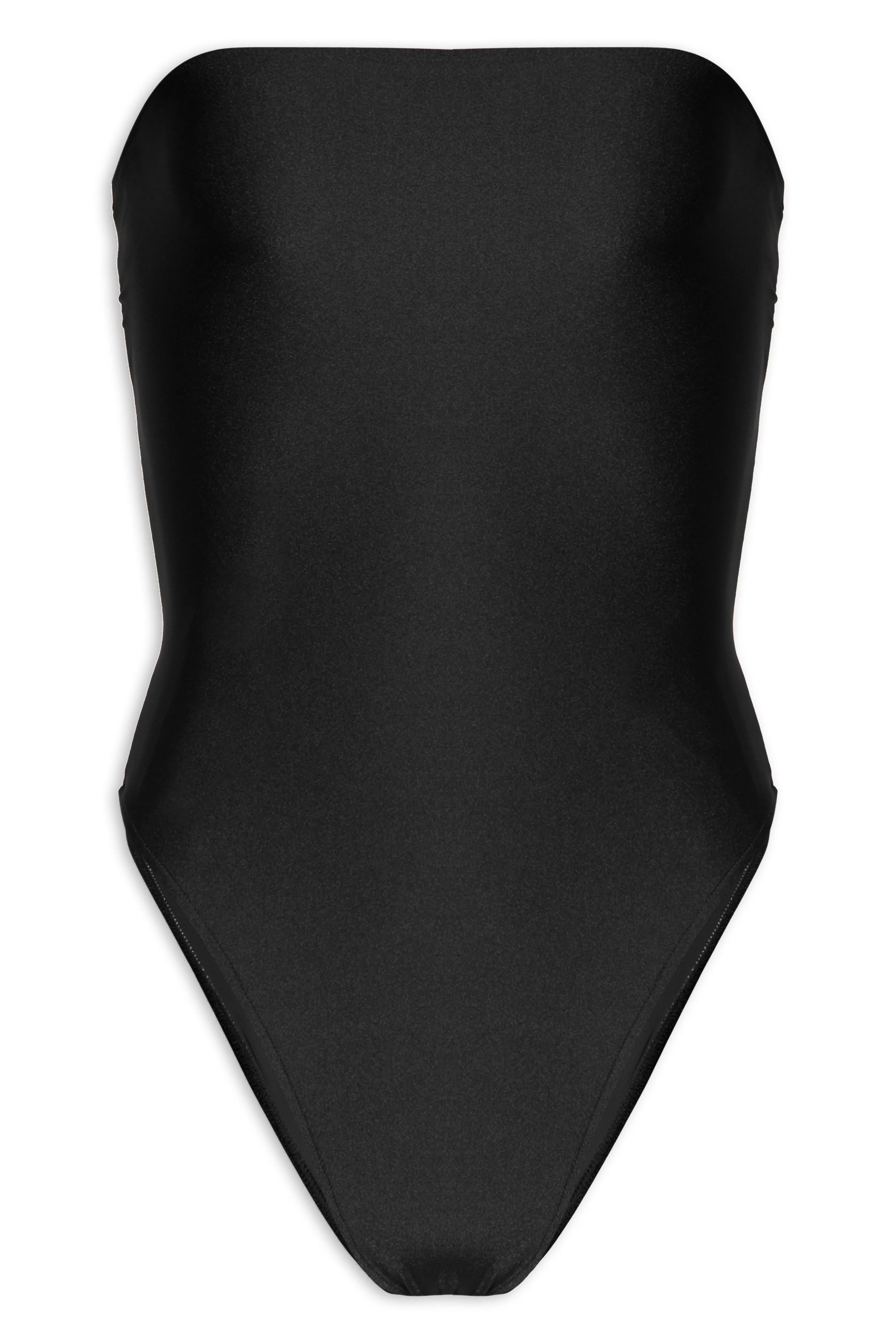 Lipstick Solid Strapless Cut-Out Swimsuit