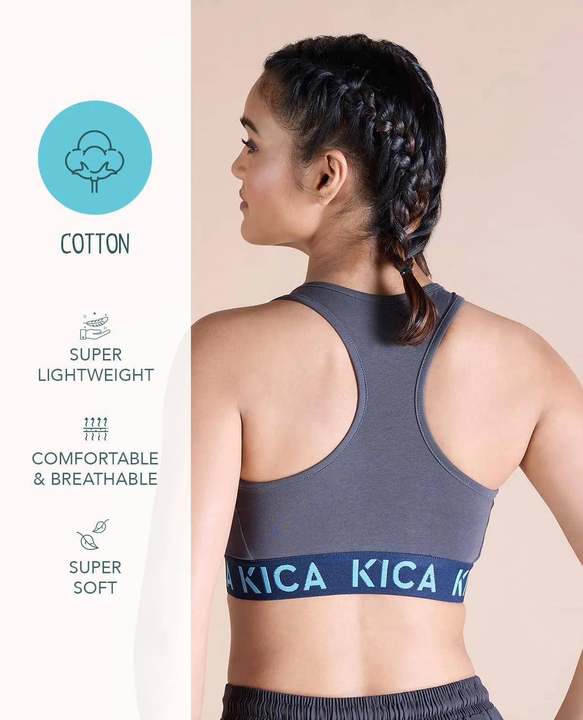 Low to Mid Impact Cotton Sports Bra