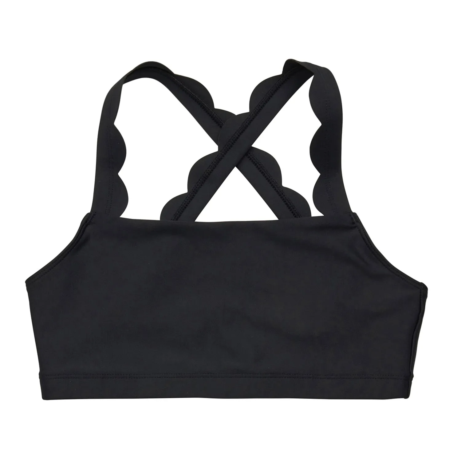 Megan: Scalloped Edge Bra Top in Black