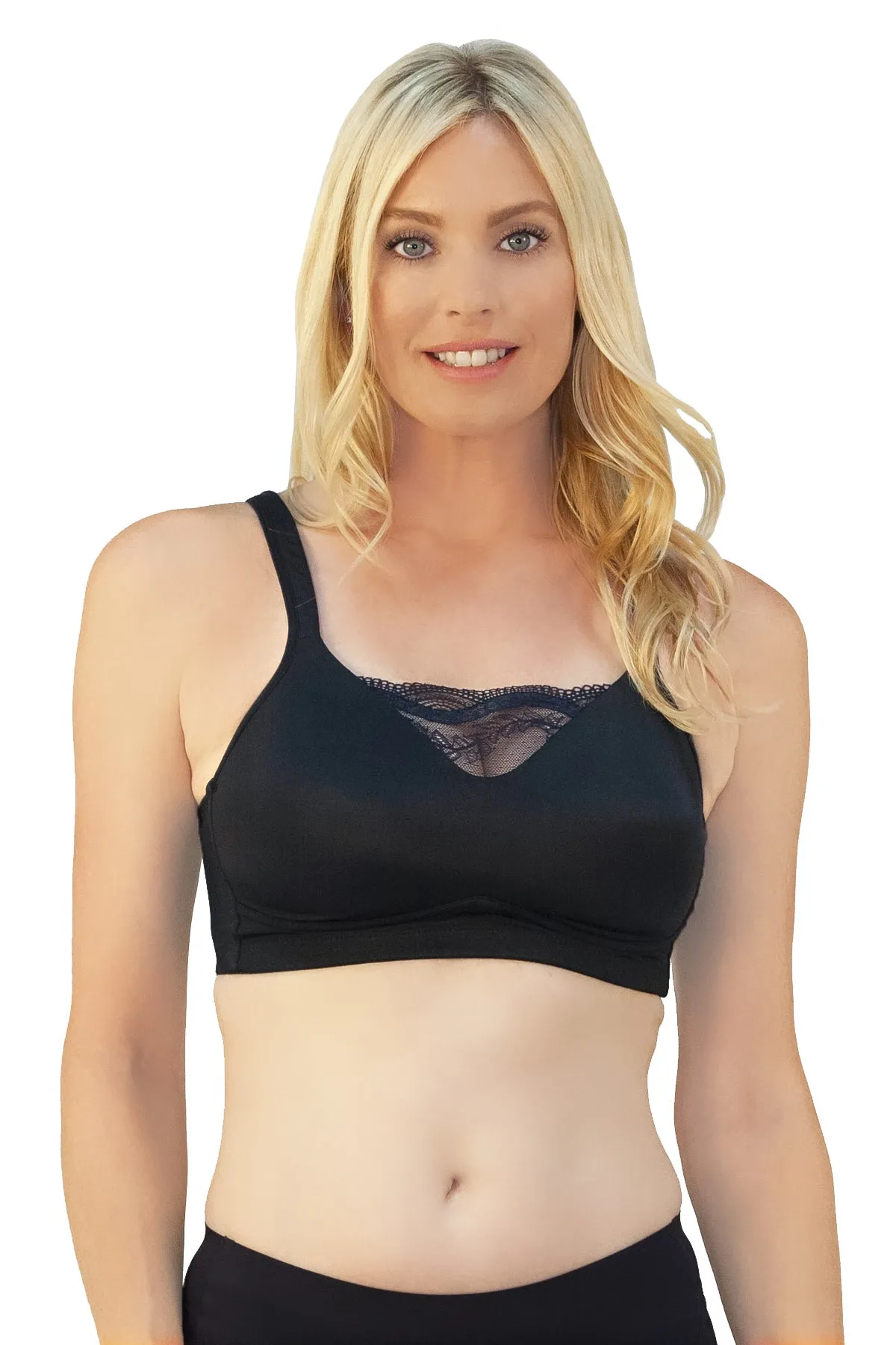 Molded Cup Bra with Lace Inset