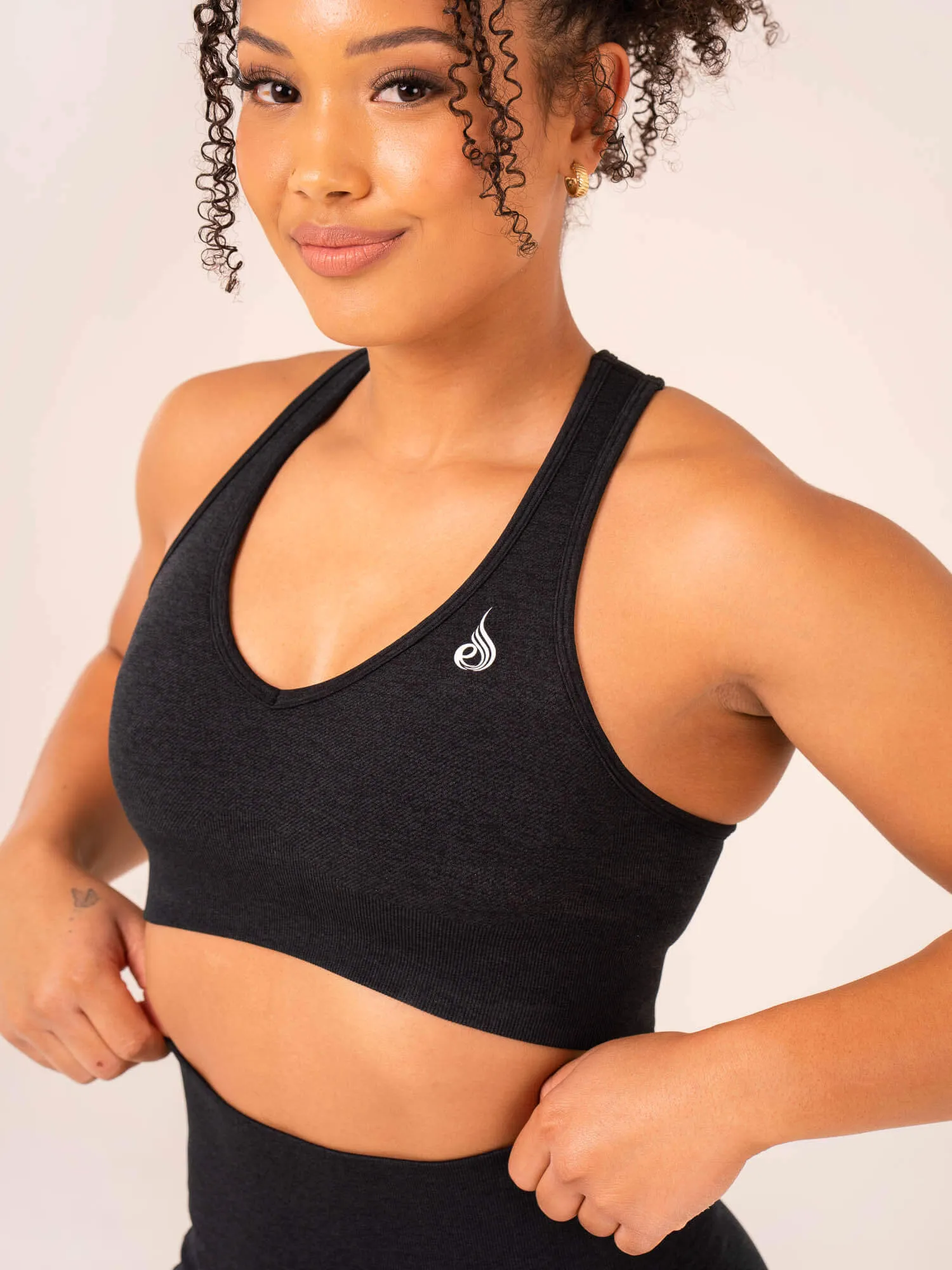 Ombre Seamless Sports Bra - Black Marl