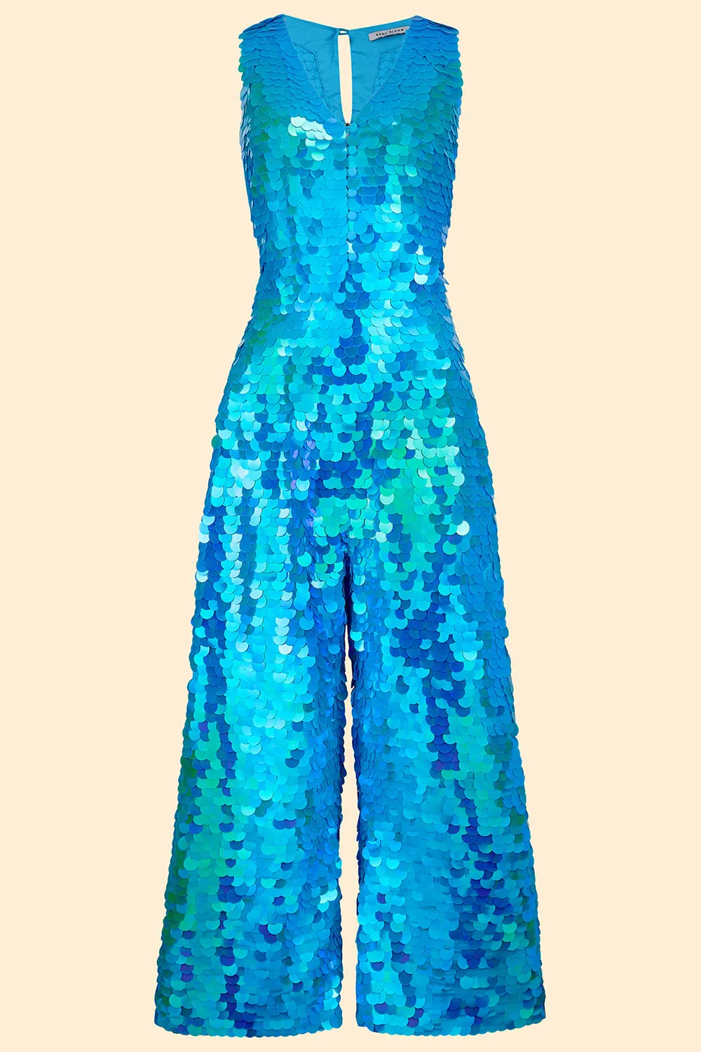 ORPHEA SEQUIN JUMPSUIT - SKY