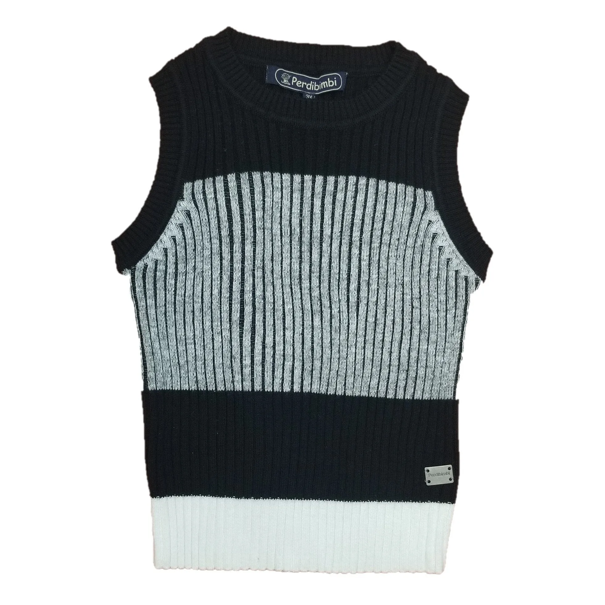 Perdibimbi - 3 Tone Ribbed Knit Vest          | Style 6