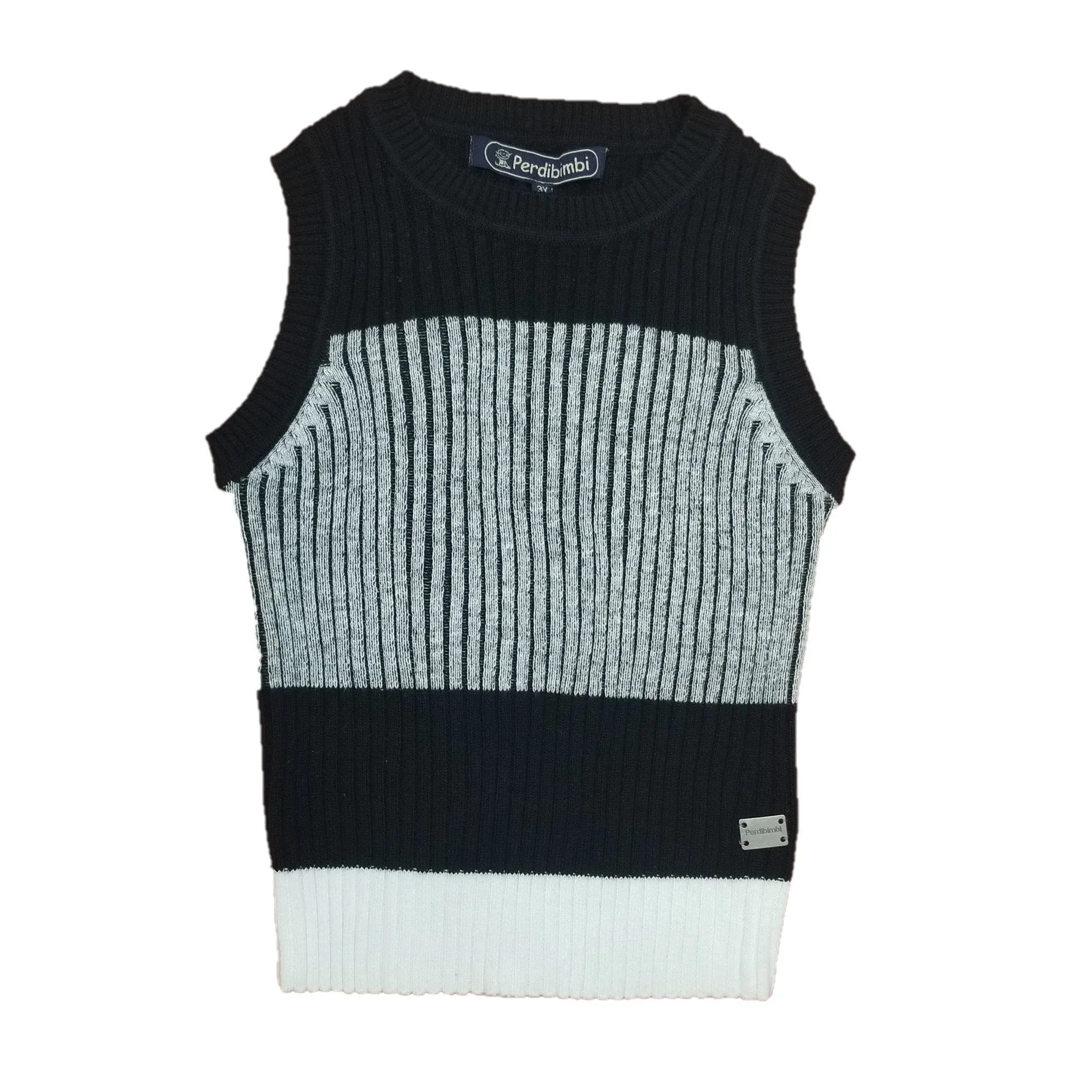 Perdibimbi - 3 Tone Ribbed Knit Vest          | Style 6