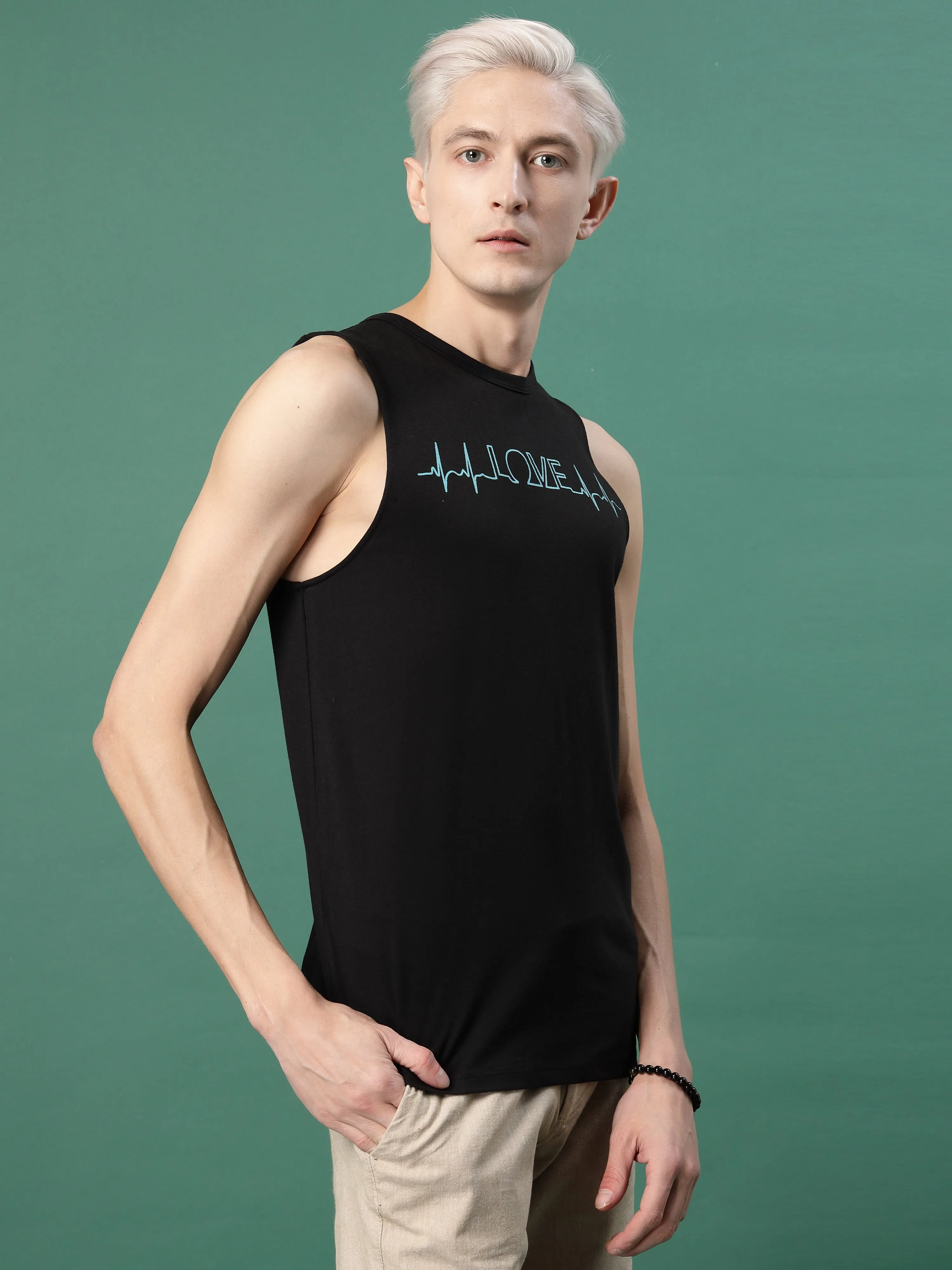 Placement Style Men's Vest T-Shirt