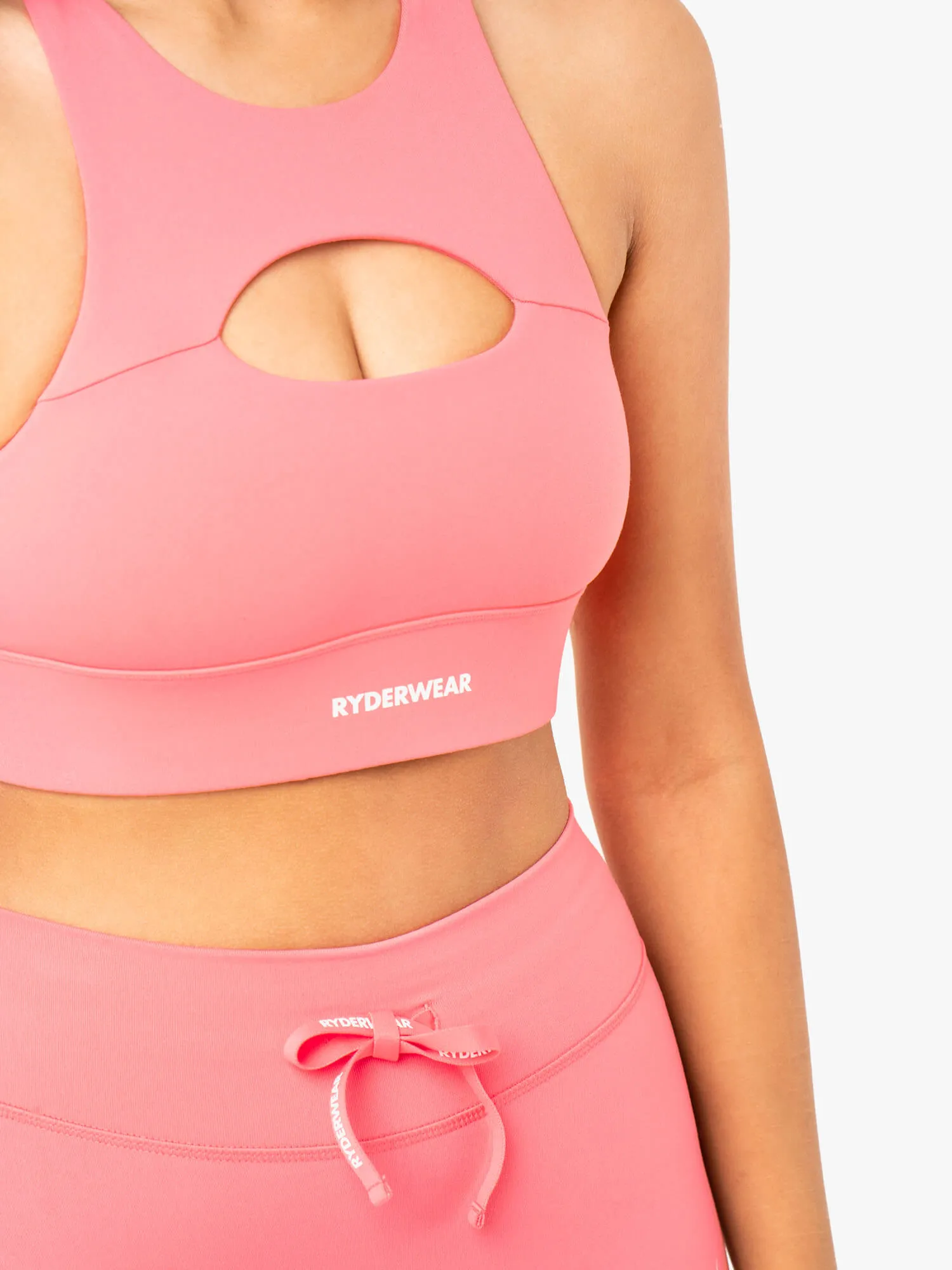 Replay Cut Out Sports Bra - Coral