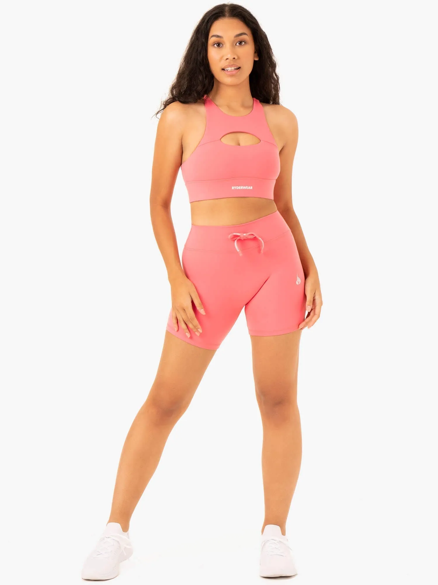 Replay Cut Out Sports Bra - Coral