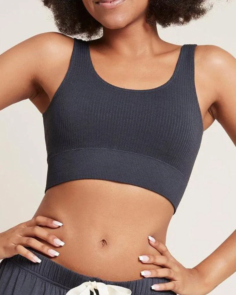 Ribbed Seamless Bra by Boody in Storm