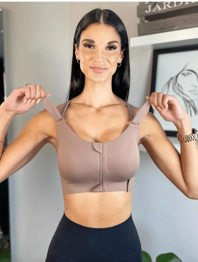 SEAMLESS FLEXI MEDUIM IMPACT BRA - NUDE