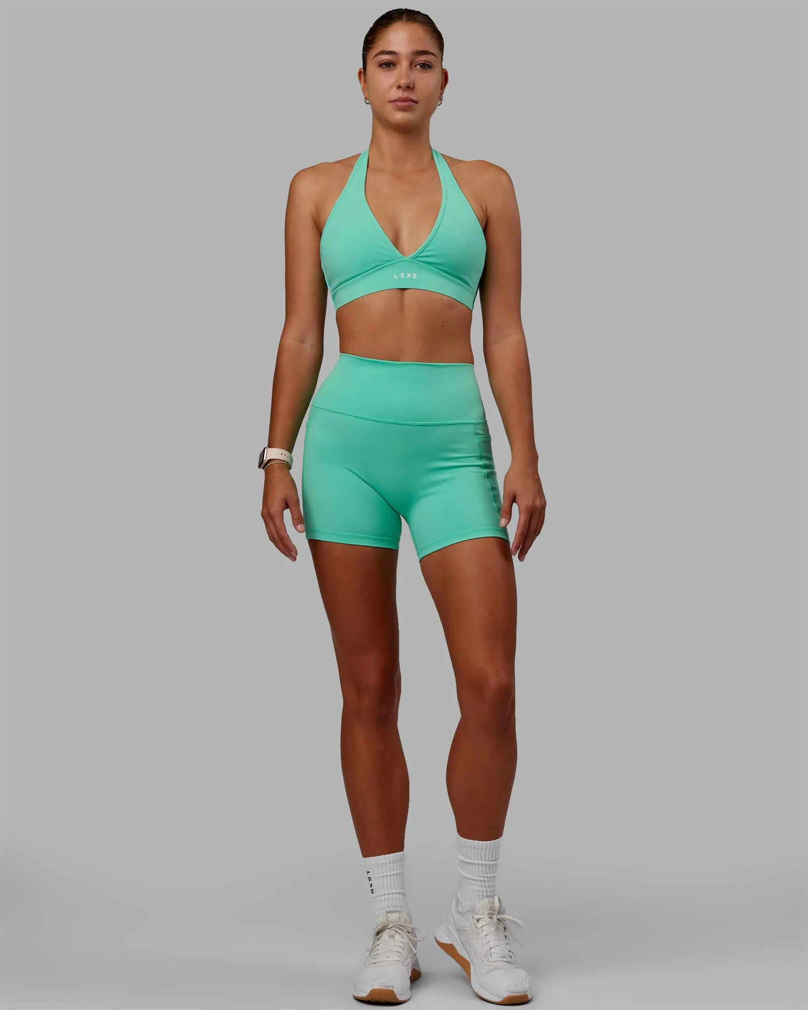 Stamina Halter Sports Bra - Cockatoo