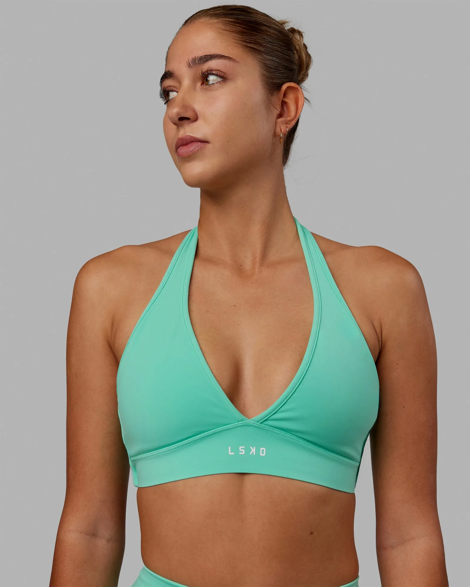 Stamina Halter Sports Bra - Cockatoo