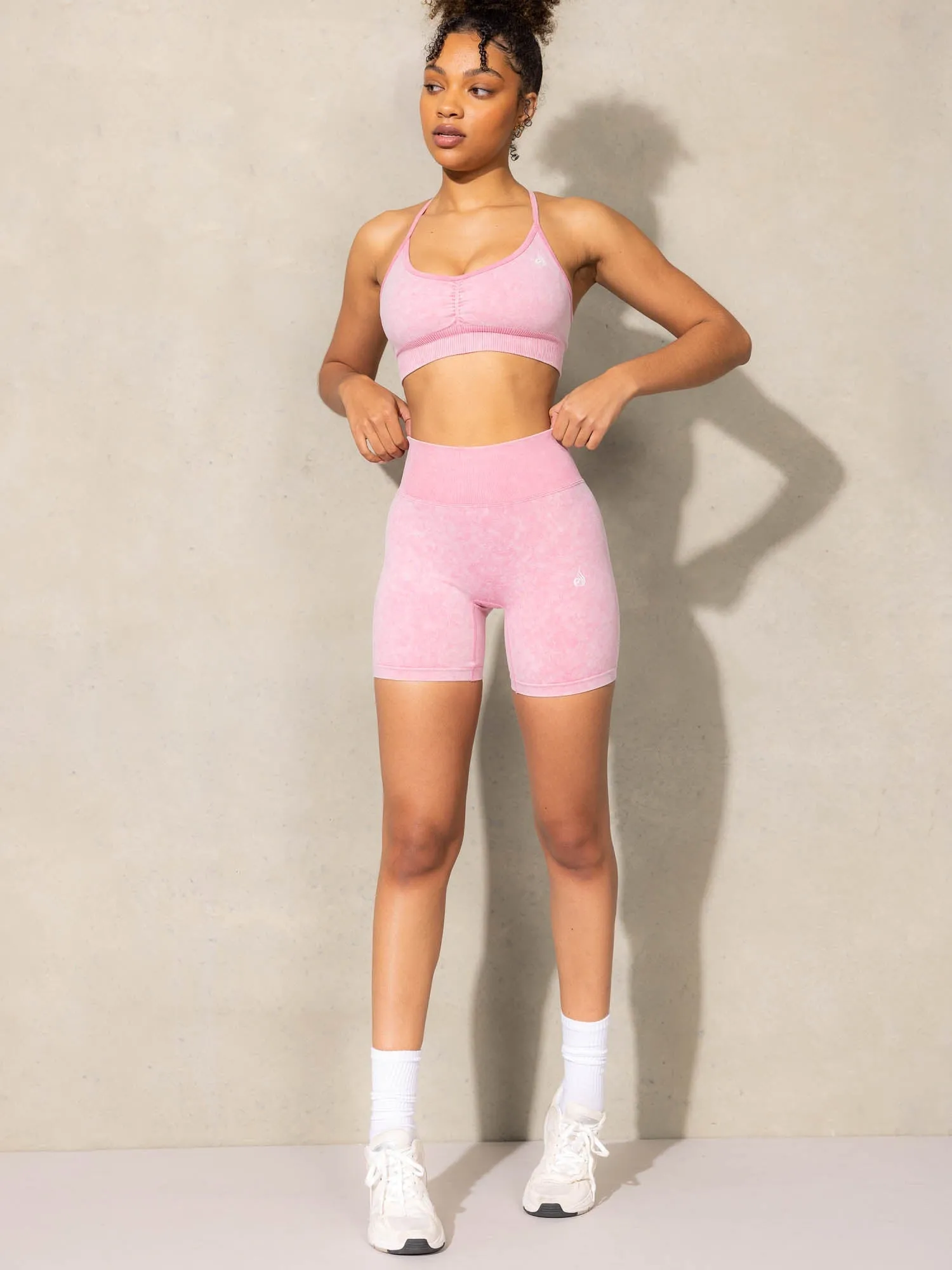 Stonewash Seamless Sports Bra - Pink Stonewash