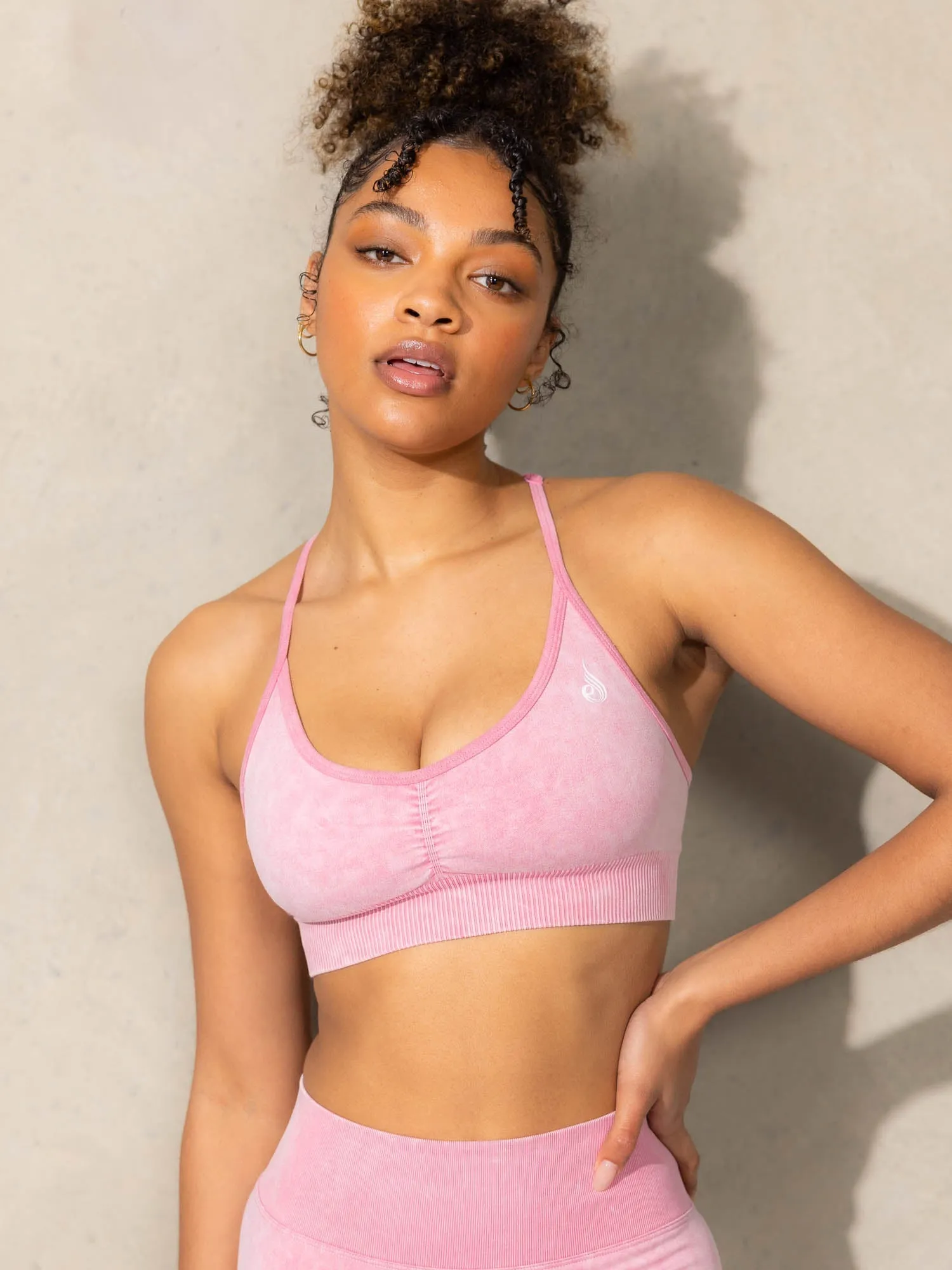 Stonewash Seamless Sports Bra - Pink Stonewash