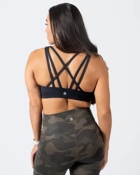 Strappy Sports Bra - Black