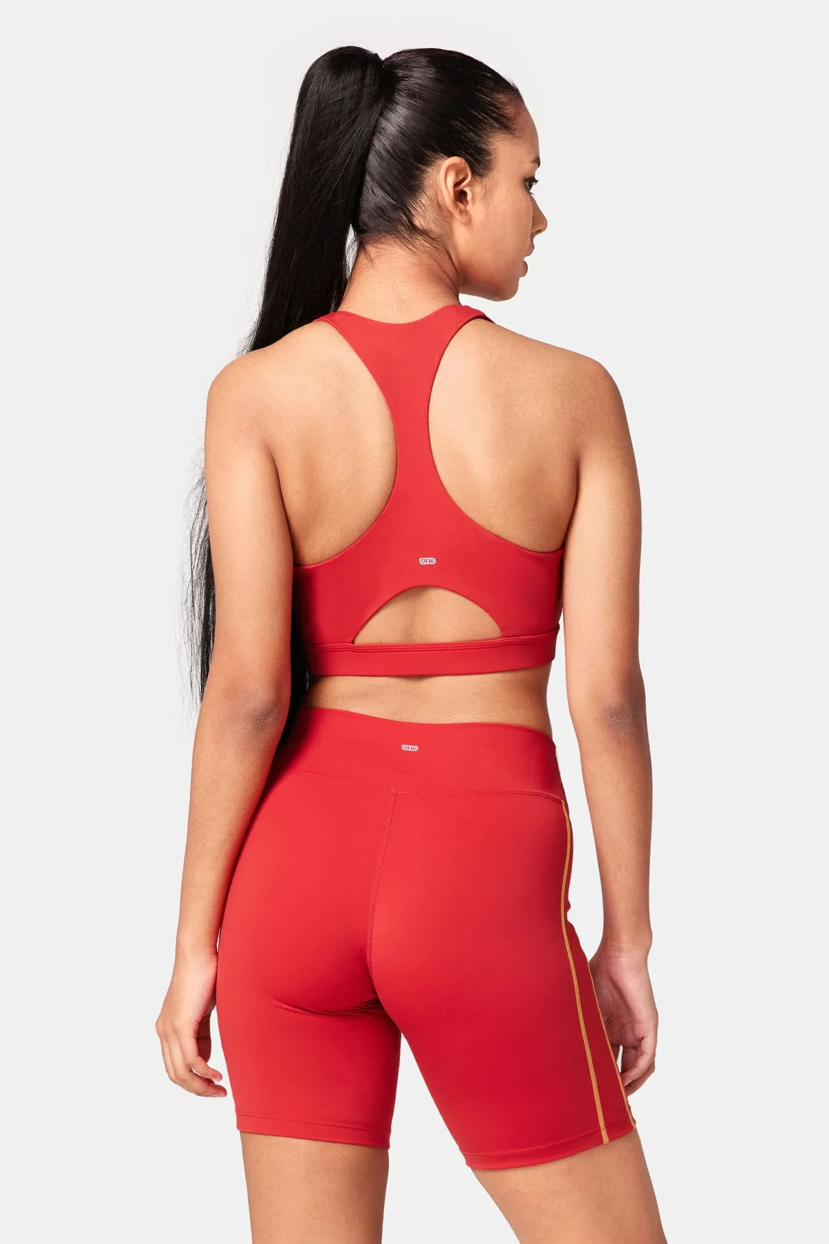 V-neck Cut-out Back Piece Detail Sports Bra