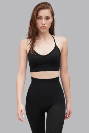 V_COMPRESS SEAMLESS SPORTS BRA - Black