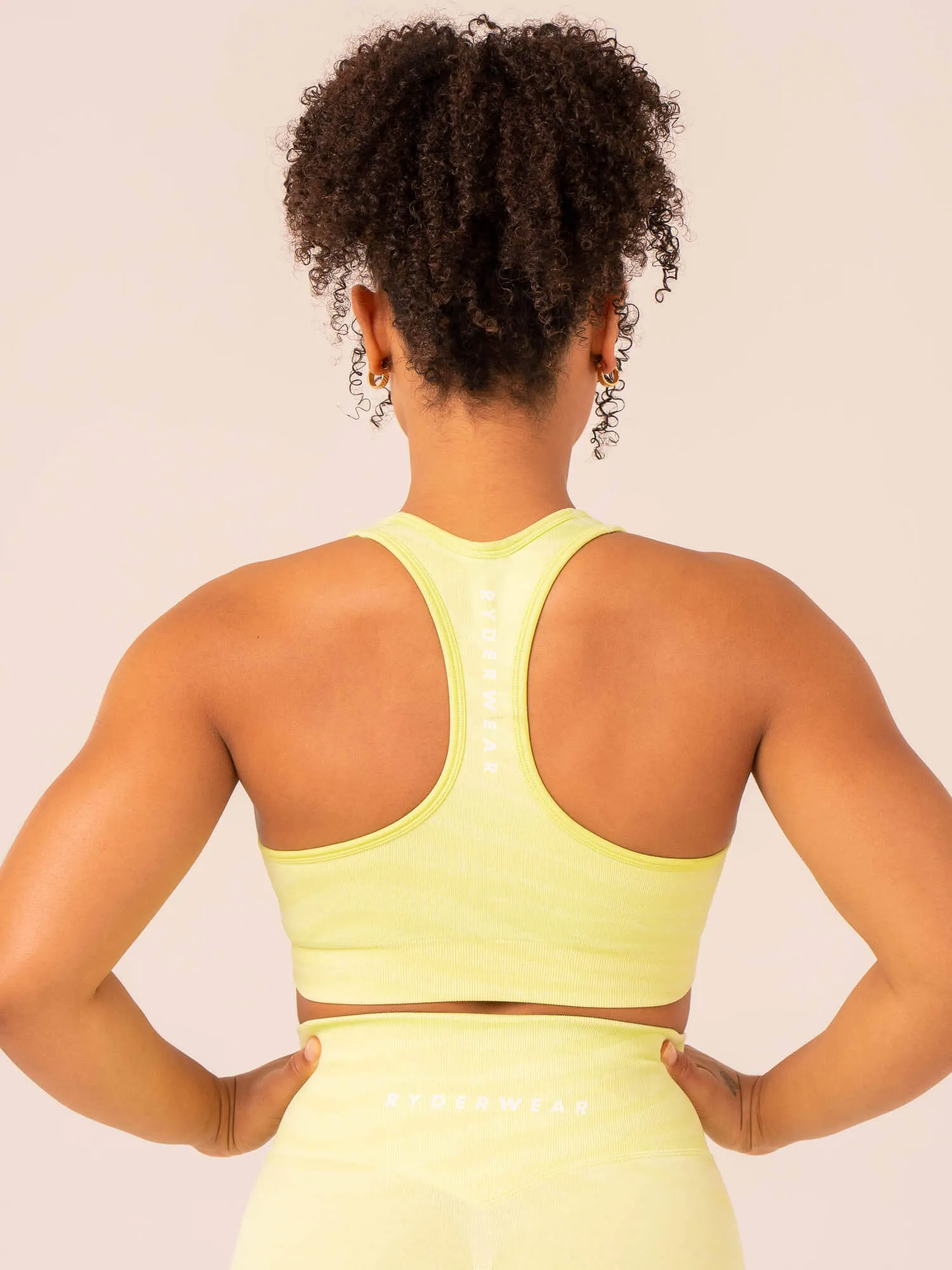 Zebra Seamless Sports Bra - Lime Zebra