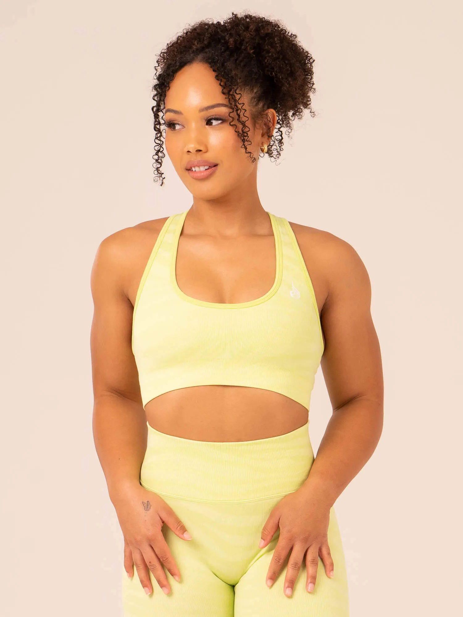 Zebra Seamless Sports Bra - Lime Zebra