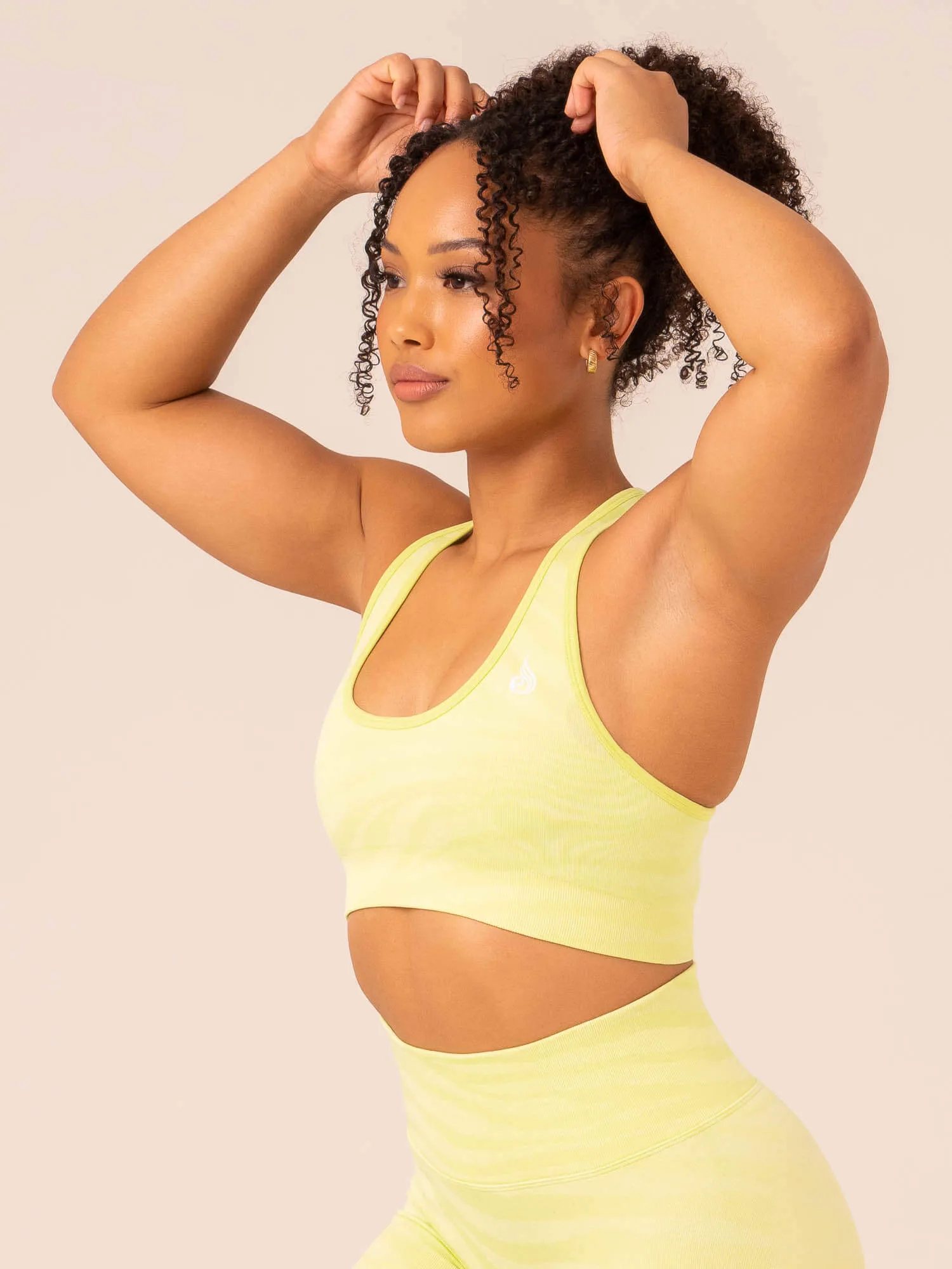 Zebra Seamless Sports Bra - Lime Zebra